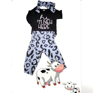 Toddler's  Cowprint 3 piece Set
